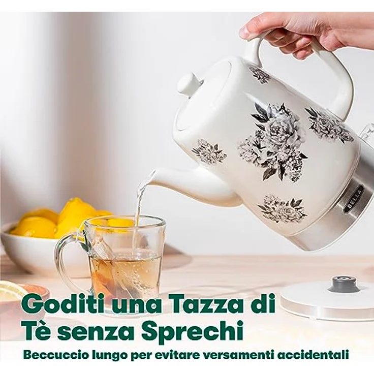 BELLA 1.5L Electric Ceramic Kettle - Black Floral – Bild 4