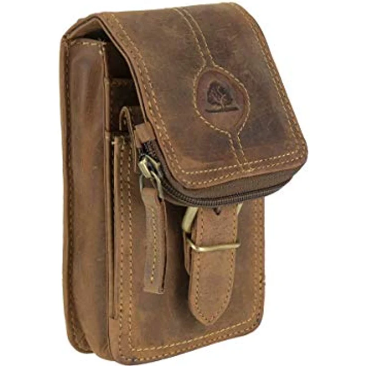 Greenburry Vintage Gürteltasche aus Leder, 10 cm x 4 cm x 18 cm, braun – Bild 1