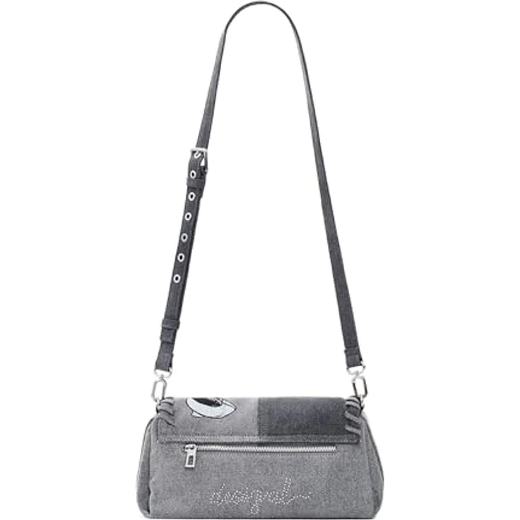 Desigual Mickey Schultertasche 26 cm, grau, aus 100% Polyester, 26 cm x 11.5 cm x 13 cm – Bild 2