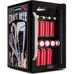 Klarstein Kühlschrank 70L, Kleiner Kühlschrank mit Herausnehmbaren Ablagen, Leiser Mini Kühlschrank mit Glastür & LED, Getränkekühlschrank Klein, Outdoor Geeignet, Biersafe für Flaschen, 0-10°C, Edelstahl