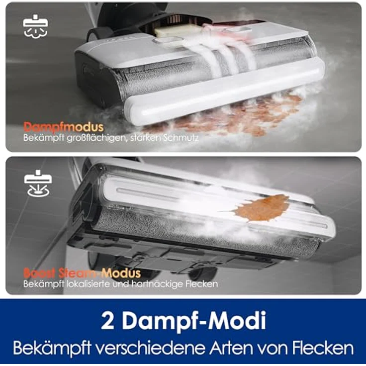 Tineco Floor ONE S7 Steam Schnurloser Dampfreiniger, Dampfmop für Hartböden mit Digitalanzeige, Selbstreinigung, Kantenreinigung, Vorwärtsantrieb, sicher für Kinder und Haustiere – Bild 4
