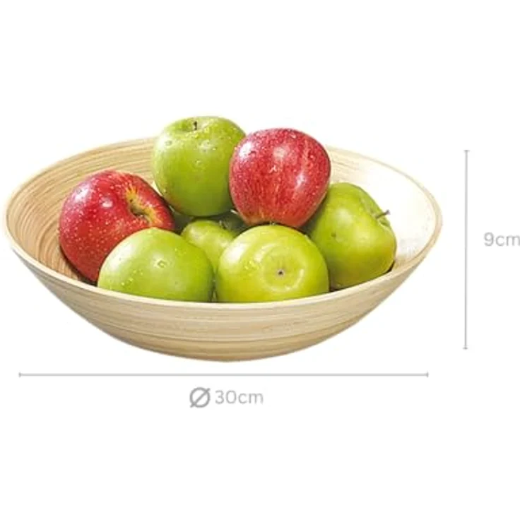 Kesper Obst- und Gebäckschale, FSC®-Bambus, rund Ø 30 cm, dekorative Schale für Snacks und Obst, robust und langlebig – Bild 2