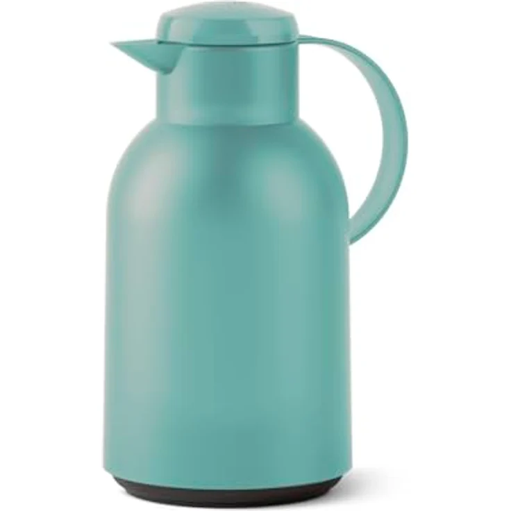 Emsa N4012100 Samba Isolierkanne (1,5 Liter, Quick Press Verschluss, 12h heiß und 24h kalt) Transluzent-Dunkelgrün – Bild 2