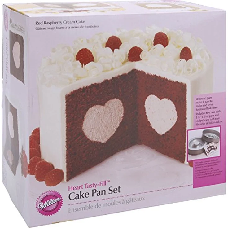 Wilton Heart Tasty-Fill Cake Pan Set Backform, Stahl, Silber, 2-Einheiten – Bild 2