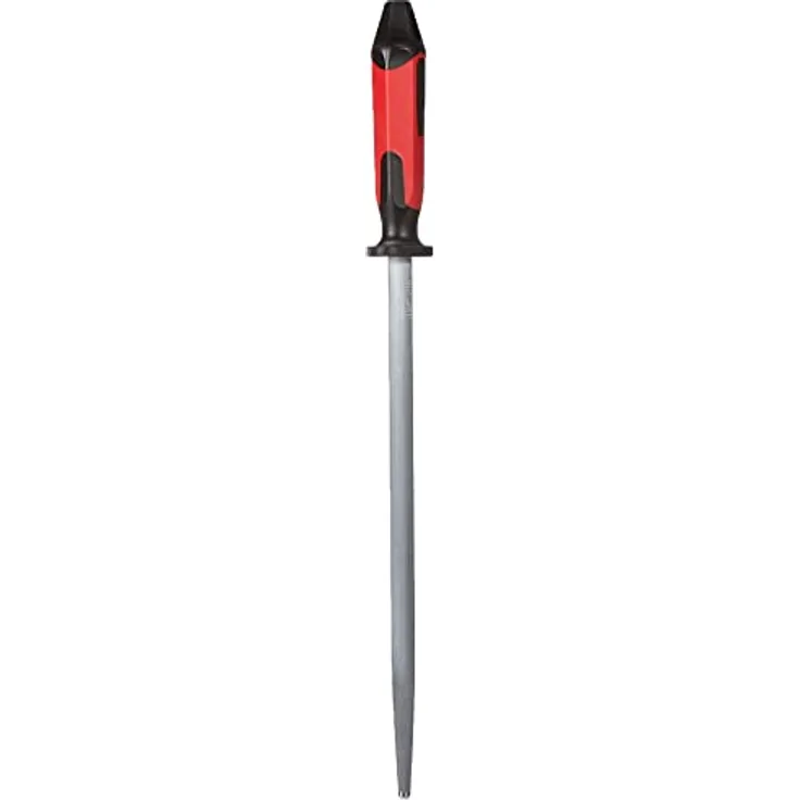 F. DICK Fleischerstahl 30 cm (Griff rot/schwarz, Wetzstahl rund mit 2 K-Griff, Oberflächenhärte über 65° HRC, Schleifstein für Kochmesser) 73171300-63