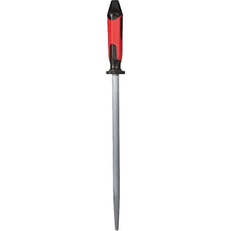 F. DICK Fleischerstahl 30 cm (Griff rot/schwarz, Wetzstahl rund mit 2 K-Griff, Oberflächenhärte über 65° HRC, Schleifstein für Kochmesser) 73171300-63 – Bild 1