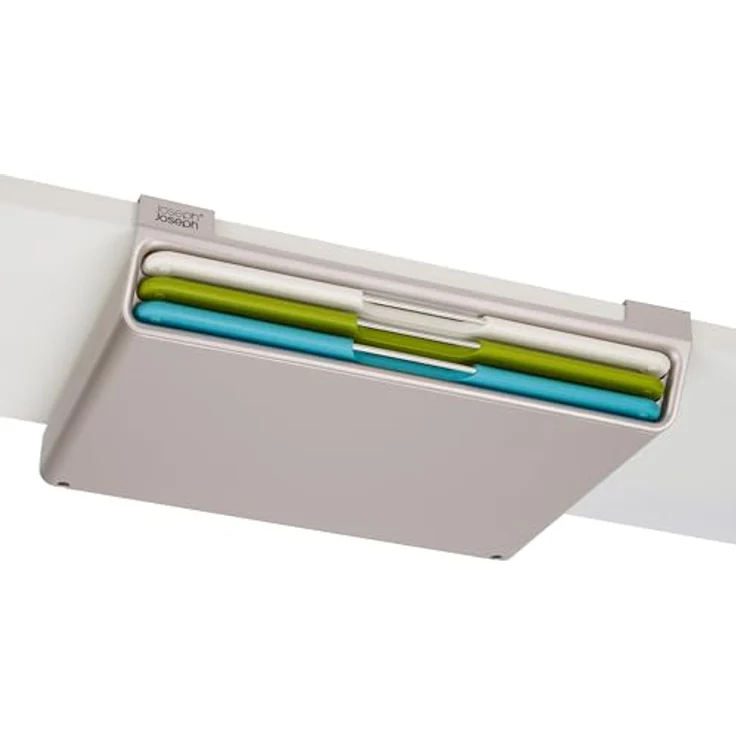 Joseph Joseph Schneidebrett Folio Slim 3-piece, Edelstahl, Kunststoff, (Set, 4-St) - Platzsparendes Schneidebrett-Set mit rutschfesten Füßen und Edelstahlgriffen – Bild 3