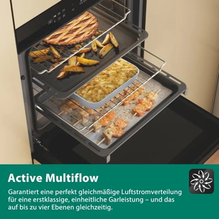 Bauknecht BBI4S8HM1SK Einbau-Heißluftbackofen, 60 cm, 73 l - Multi-Level-Kochen, AirFry-Funktion, PowerHeißluft, High-Temperature Pizzafunktion, Dynamic Intelligence, Active Multiflow – Bild 2