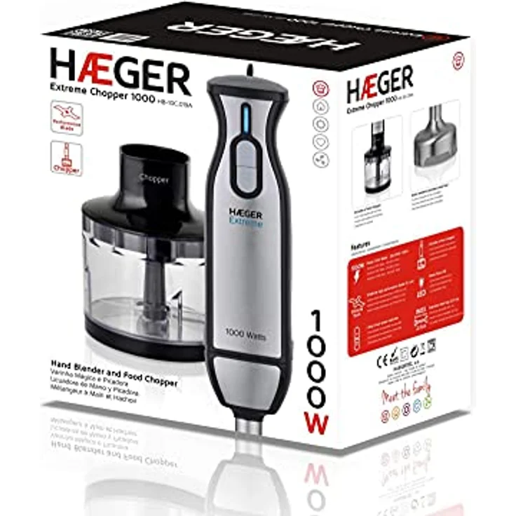 Haeger Extreme Chopper - Staafmixer, Stabmixer, Schwarz, Transparent – Bild 4