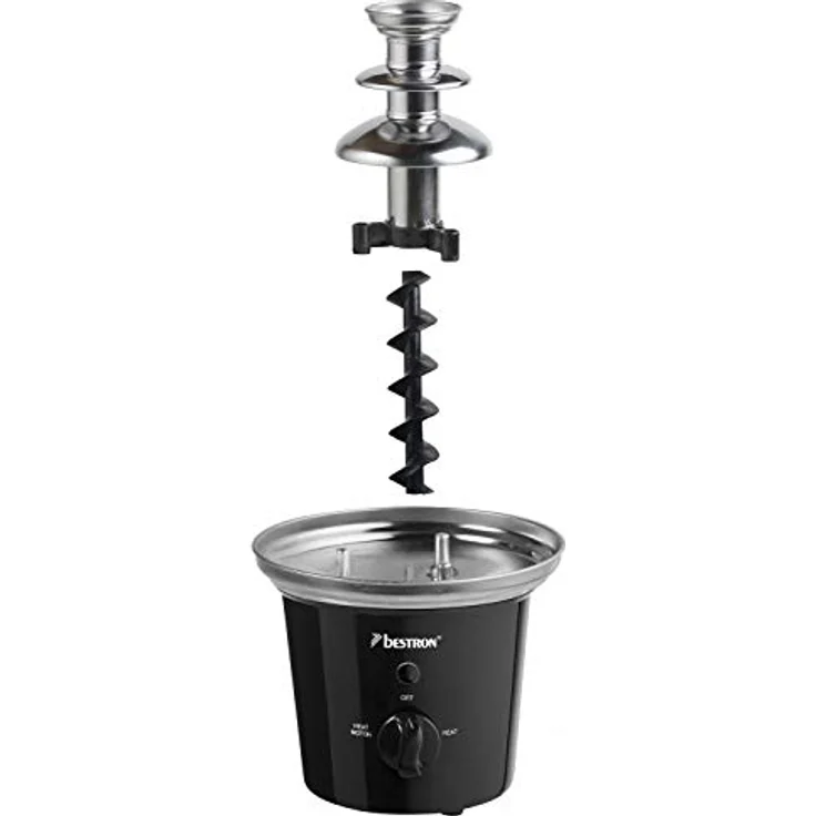 Bestron Schokoladenbrunnen mit 3 Etagen, Funcooking, 60 Watt, Schwarz-Edelstahl – Bild 3
