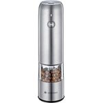 Zassenhaus Pfeffermühle KÖLN, elektrische Gewürzmühle mit Hochleistungs-Keramikmahlwerk, Edelstahl rostfrei, 14 cm