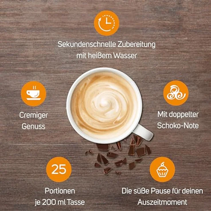 Krüger Cappuccino Double Choco 500g mit Schoko-Splittern 1er Pack – Bild 4