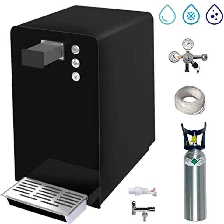 BieTal® Wassersprudler BT-30 SetTafelwasseranlage mit Kühlung Sprudelwasser Trinkwasser Wasserspender 30 L/h - schwarz – Bild 2