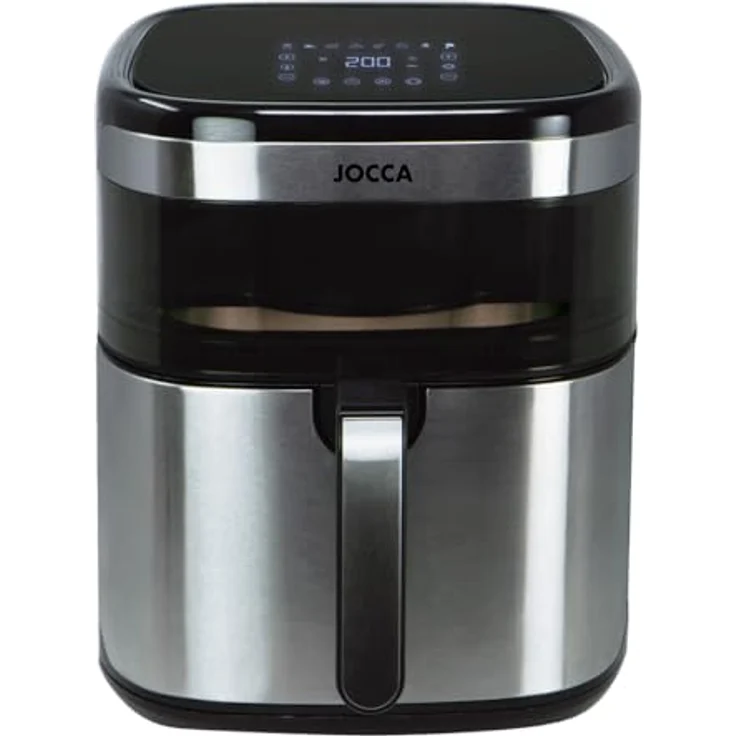 Jocca Heißluftfritteuse 10L, 1700W, Edelstahl-Design, LED-Touchscreen, 8 Programme, Sichtfenster – Bild 1