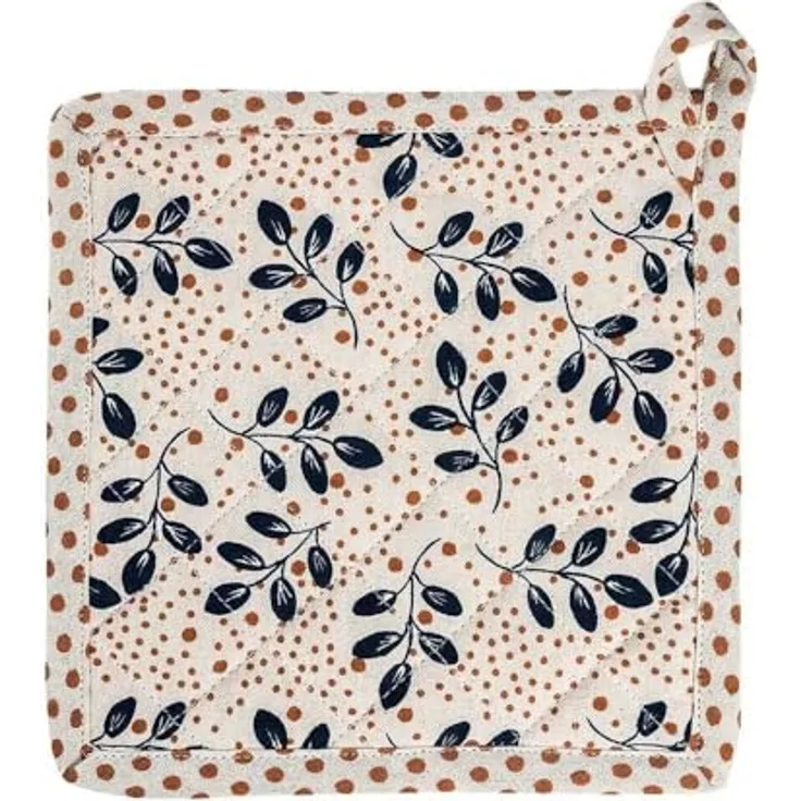 Tranquillo Topfhalter Leaves, GOTS-zertifiziert, 20 x 20 cm, 100 % Baumwolle (bio) im floralen Design