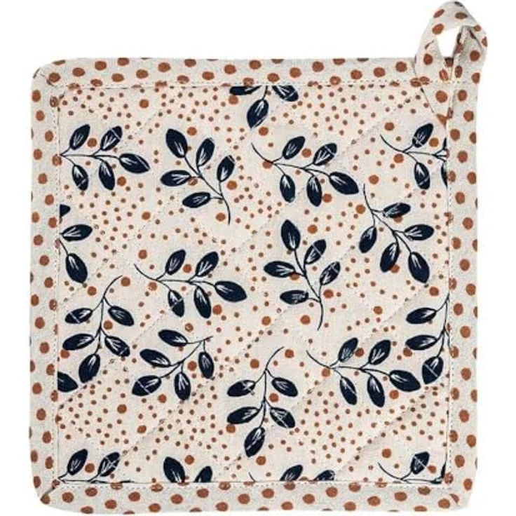 Tranquillo Topfhalter Leaves, GOTS-zertifiziert, 20 x 20 cm, 100 % Baumwolle (bio) im floralen Design