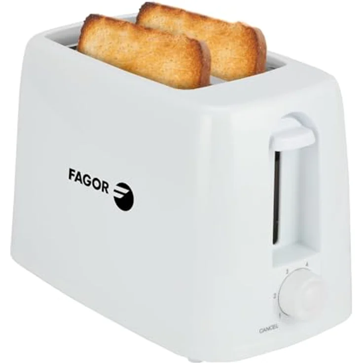 Fagor FlexiToast Toaster 650W, 2 Schlitze mit 6-stufiger Bräunungssteuerung, Automatikfunktion, kompaktes Design, leicht zu reinigen – Bild 1