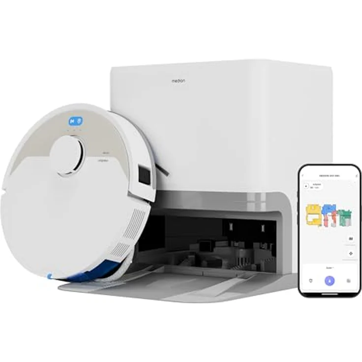 MEDION Saugroboter X55 SW+, 3-in-1 mit 10000Pa Saugkraft, Lasernavigation, Wischfunktion und Absaugstation – Bild 1