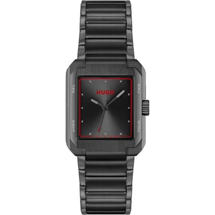 HUGO #THRIVE ANALOG Uhr mit DREI-Zeiger-Quarzwerk für Herren in Schwarz und Edelstahl – Bild 1