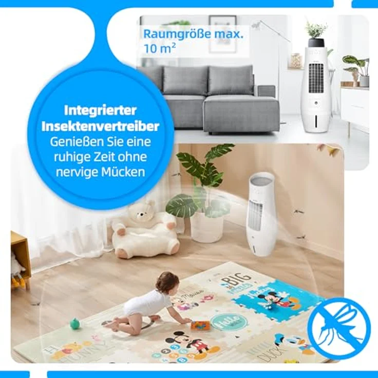 be cool BC07AC60WF, 4 in 1 Ventilatorkombigerät mit Mückenabwehr, 7 Liter Wassertank, Ausnehmung für Blumentopf – Bild 4