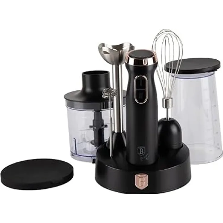 Berlinger Haus Stabmixer Black Rose Collection BH-9561, Set mit 6 Zubehörteilen, schwarz
