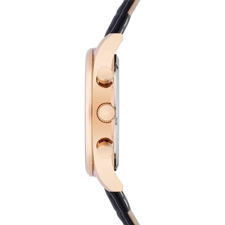 Rhodenwald & Söhne Chronograph Goodwill schwarz, Edelstahl Armbanduhr für Herren mit Quarzwerk und Lederarmband – Bild 5
