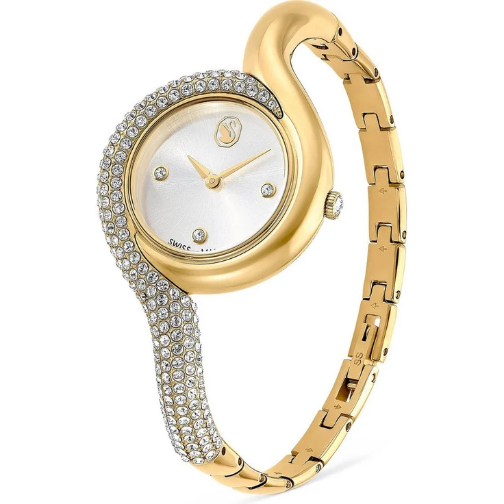 Swarovski Quarzuhr Swarovski Unisex-Uhren Analog, Metall poliert/vergoldet, Faltschließe, 29mm Gehäuselänge, gold
