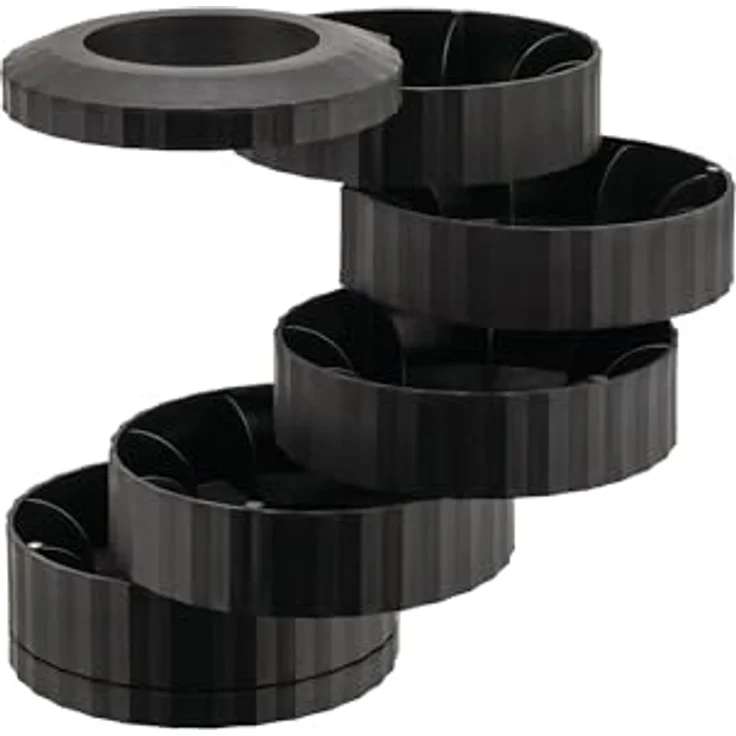 Alessi Plissé MDL19 B – Nespresso-Kapselbehälter mit 5 drehbaren Ablagen, aus thermoplastischem Harz, Schwarz – Bild 4