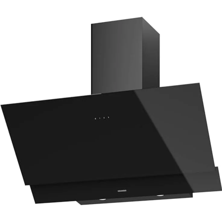 Oranier Dunstabzugshaube 90 cm - schwarze Abluft Kopffreihaube mit weißer LED Anzeige - Schräghaube mit 3 Leistungsstufen - Touch-Control - MIRAN90S1 – Bild 1
