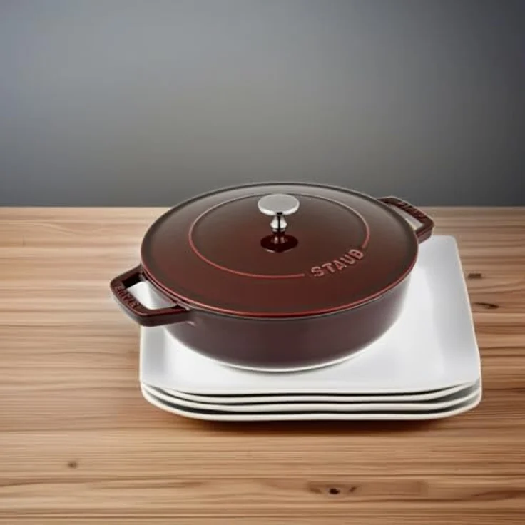 Staub Bräter mit Chistera, Induktionsgeeignet, Gusseisen, Grenadine, 24 cm, 1 Einheiten – Bild 5