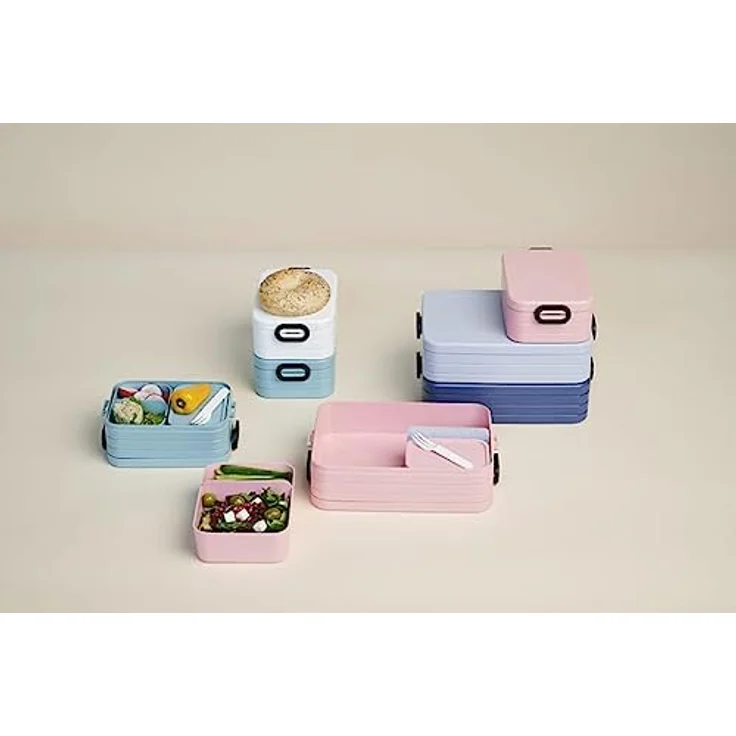 Mepal - Lunchbox Take a Break XL - Brotdose To Go - Für 6 Sandwiches oder 12 Brotscheiben - Meal Prep Box - Essensbox mit Unterteilung - Spülmaschinenfest - 2000 ml - Nordic Black - Preisvergleich – Bild 3