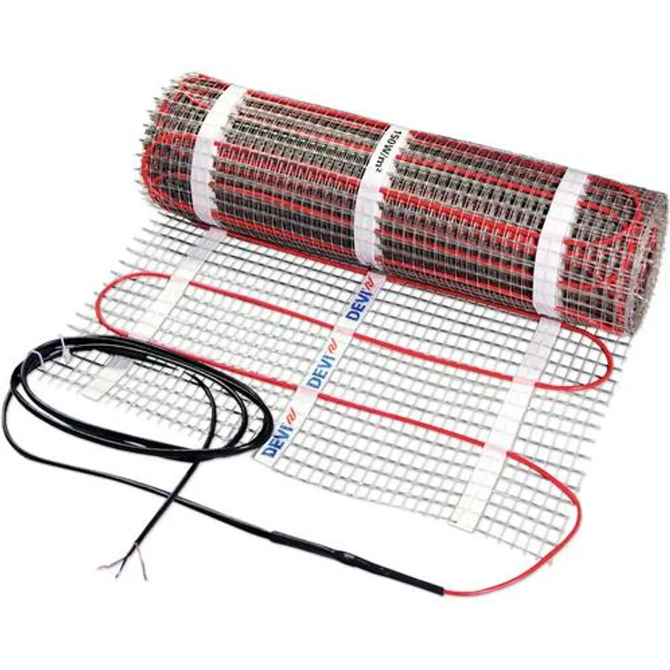 DEVI Dünnbettheizmatte DTIR 2m, selbstklebend, 150 W/qm, Fläche 1,0 m², 0,5 x 2,0 m