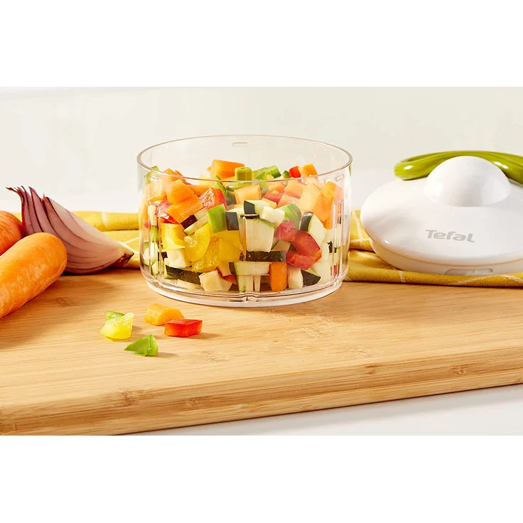 Tefal K13304 5-Sekunden-Zerkleinerer ohne Strom, Fassungsvermögen: 500 ml, Multizerkleinerer, Universalzerkleinerer für Gemüse, Obst, Zwiebeln, Nüsse, Knoblauch, Babynahrung, weiß-grün – Bild 11
