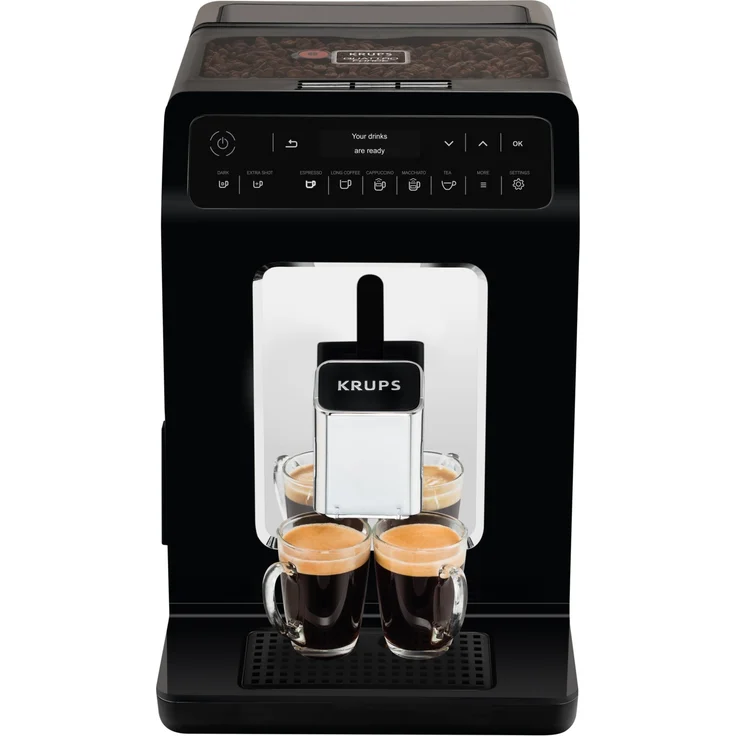 Krups EA 8908 Evidence Kaffeevollautomat, OLED-Display, Quattro Force Technologie, 1450 Watt, mit Milchsystem und integriertem Mahlwerk – Bild 1