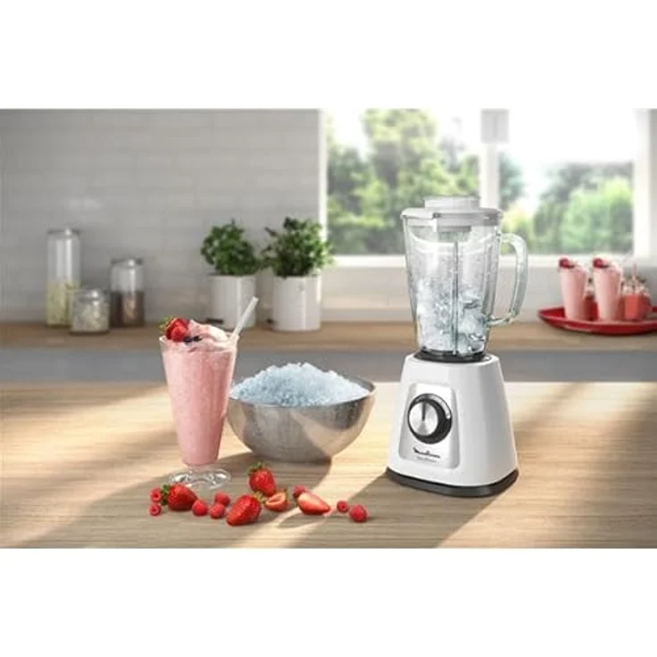 Moulinex Blendforce Cristal LM430110 Standmixer mit Glasaufsatz, 800 W, 4 Klingen mit Eiszerkleinerfunktion, 3 Geschwindigkeiten, einfache Reinigung und thermoresistenter 1,75-l-Glaskrug – Bild 9