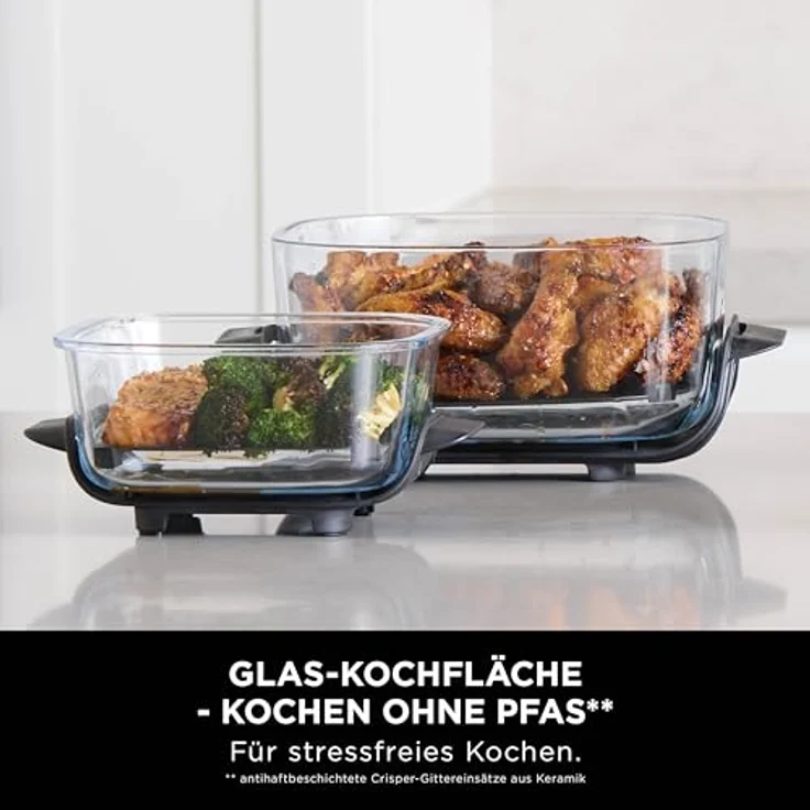 NINJA Fritteuse Crispi FN101EUST, Heißluftfritteuse mit 4 Kochfunktionen, 3,8 L Kapazität, Glasbehälter, hitzebeständig, BPA-frei – Bild 15