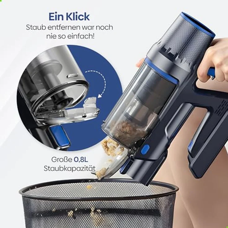 Olvy Akku Staubsauger Kabellos, 35Kpa Saugleistung, Wischfunktion & HEPA 13 Filter – Bild 4