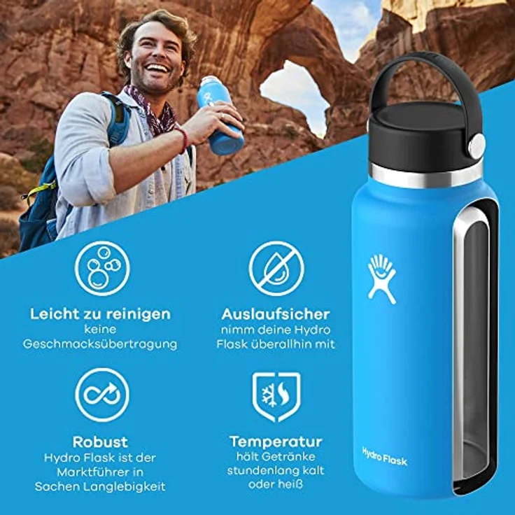 Hydro Flask Wide Mouth Hydro Flask Flex Cap laguna - Größe 946 ml – Bild 2