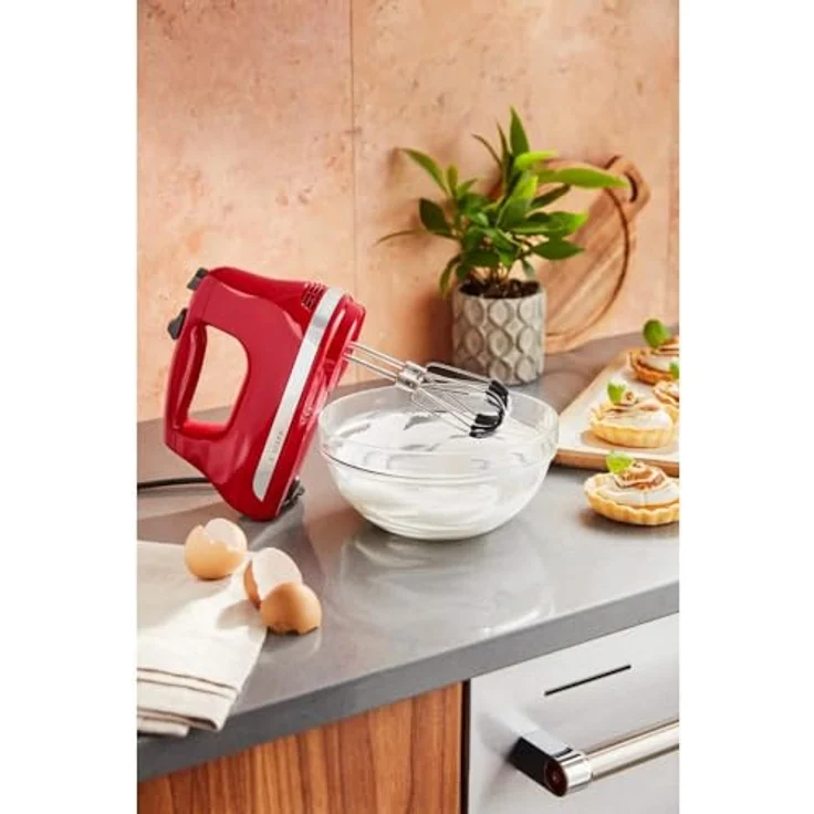 KitchenAid 5KHM6118EER Handmixer mit Flexi-Rührern, neues Modell 2022, 85 Watt, 6 Geschwindigkeiten, empire rot – Bild 3