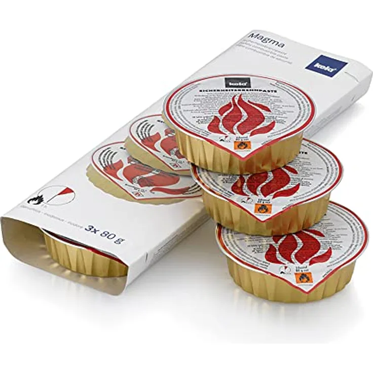 kela Brennpaste Set 3 Kartuschen à 80 g 63018 #k, Sicherheitsbrennpaste für Fondue und Heißen Stein, geruchslos & rauchfrei