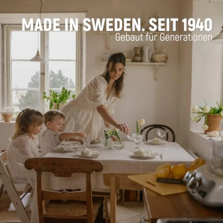 Ankarsrum Assistent Original 6230 Küchenmaschine, 1500 Watt, 7-Liter-Schüssel, 16 Zubehörteile, handgefertigt in Schweden, Rustic Maroon – Bild 7