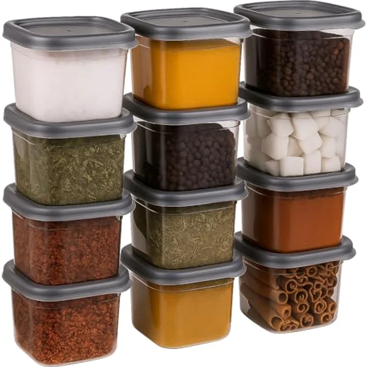 "Jungengel Gewürzbehälter 12x Gewürzdosen Aufbewahrungsbox 550ml, BPA-Frei Kunststoff, (12-tlg), Mikrowellengeeignet, Spülmaschinenfest, Gefriergeeignet" – Bild 1