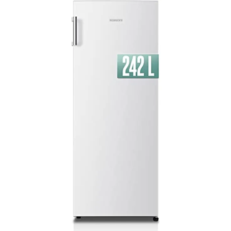 Heinrich´s HEINRICHS freistehender Kühlschrank 242L, Vollraumkühlschrank, LED-Beleuchtung, Standkühlschrank mit 5Glasablagen+1Gemüsefach+4 Türablagen, Türanschlag wechselbar, leise 40dB, (weiß)