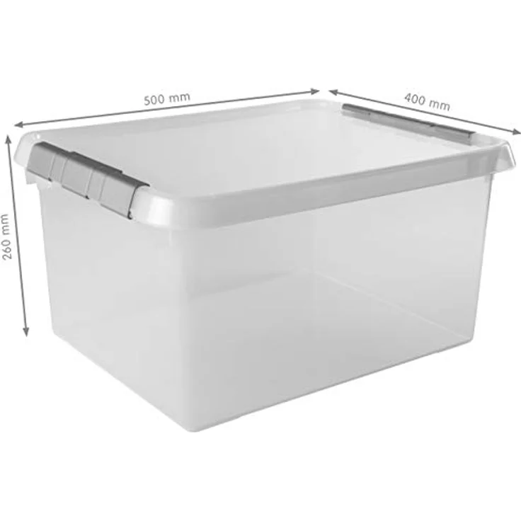 Sunware Comfort Line Aufbewahrungsbox mit Deckel, Set von 3, 36L, stapelbar, 50x40x26cm, praktische Verschlussclips – Bild 2