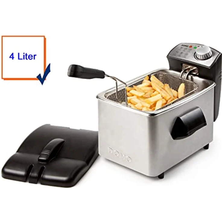 Domo Fritteuse DO458FR, 4 Liter Fassungsvermögen, Thermostat, 3000 Watt – Bild 2