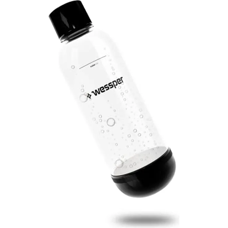 Wessper AQUAFRIZZ Premium Trinkflasche, 1 Liter PET Flasche für Wassersprudler, BPA-frei, aus recyceltem Kunststoff, dichte Verschlusskappe für langanhaltende Sprudelqualität