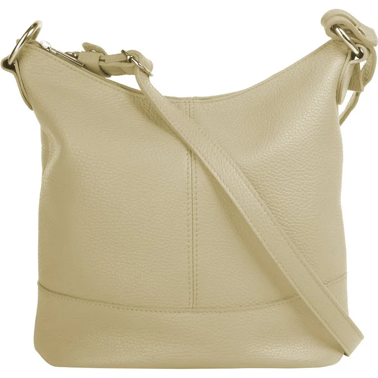 Cluty Umhängetasche aus echt Leder, Made in Italy, stufenlos verstellbarer Schultergurt