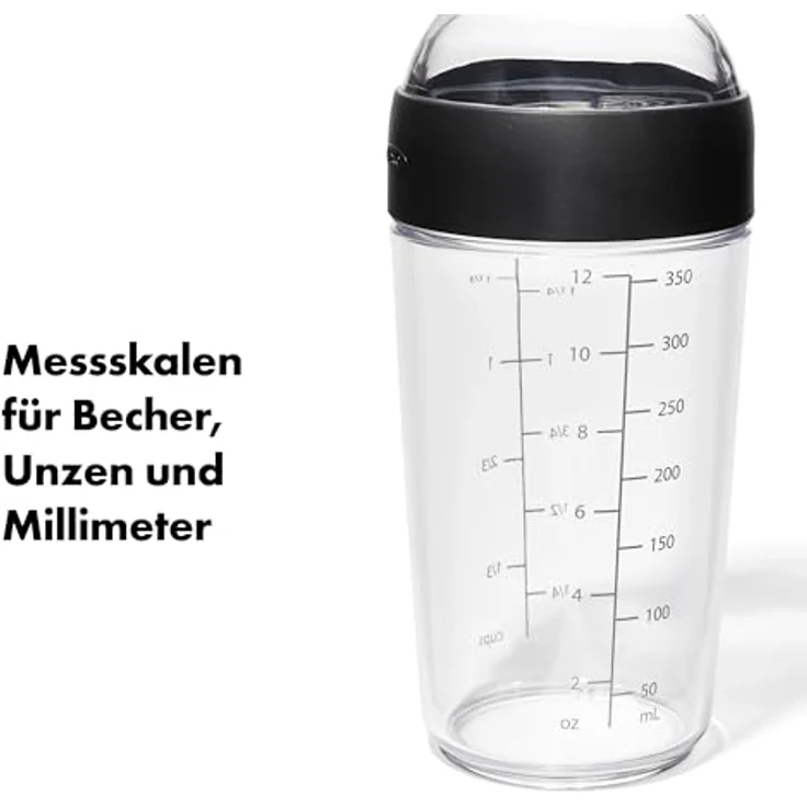 OXO Good Grips Kleiner Salatdressing-Shaker, Schwarz, 350ml – Bild 5