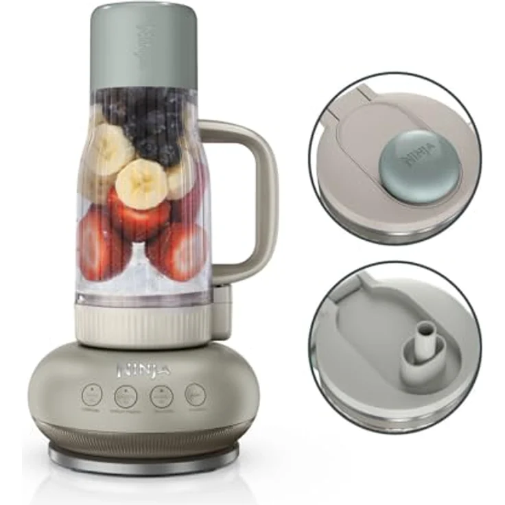 Ninja BlendBoss DB351EUST, Standmixer mit tragbarem Becher, 1100-Watt-Motor, 3 Auto-Modi, Stein – Bild 1