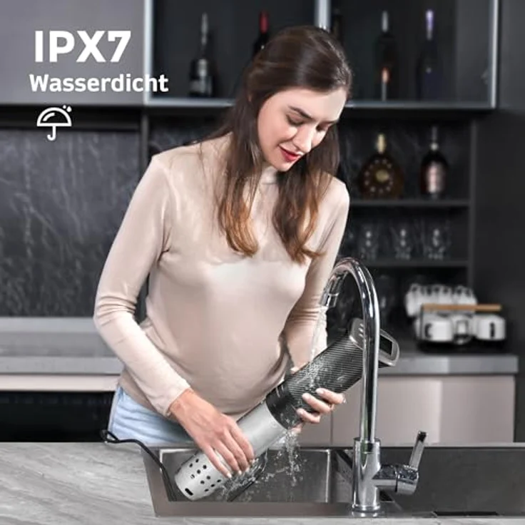 KitchenBoss Sous Vide Stick Garer, WiFi Präzisionskocher mit App-Steuerung, 1100W, IPX7 wasserdicht, TFT Touch Display, ultraleise Tauchzirkulation 40℃-90℃ – Bild 4